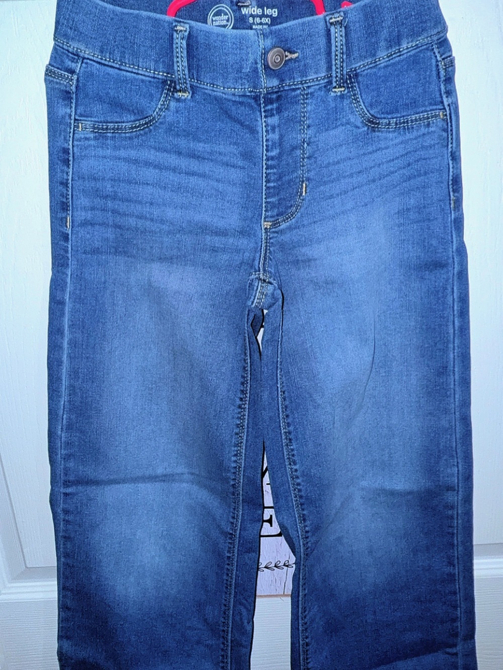 Wonder Nation Mid Blue Wide-Leg Jeans